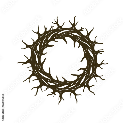thorns crown silhouette vector illustration