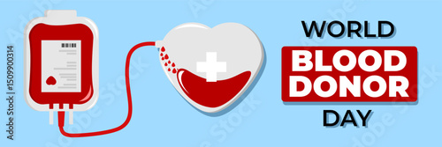 World Blood Donor Day. Celebrated every year on the 14th of June. Suitable for banners, web,  templates etc