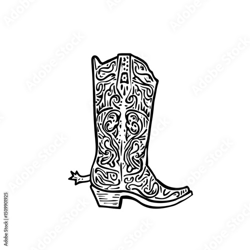 black and white boots