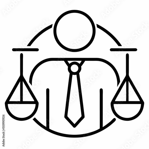 Business ethics outline icon on white background
