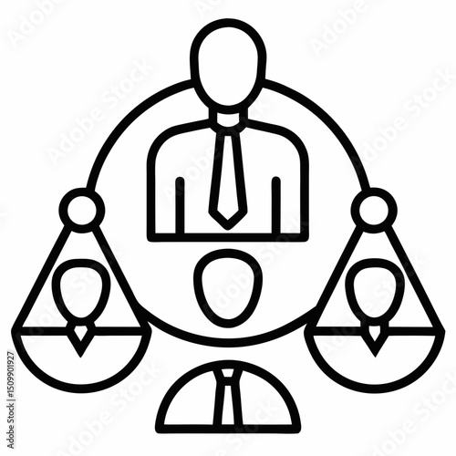 Business ethics outline icon on white background