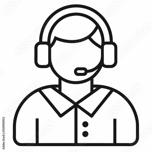 Cold calling outline icon on white background
