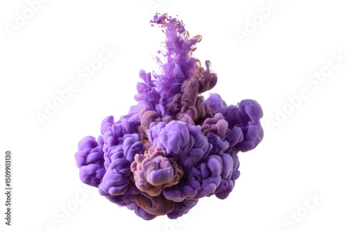 PNG Vibrant purple and pink ink cloud in water on black background