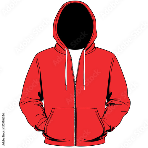 Red hood on white 