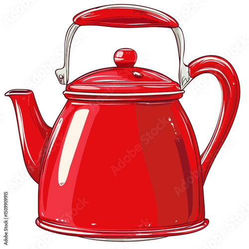 Red kettle isolated 