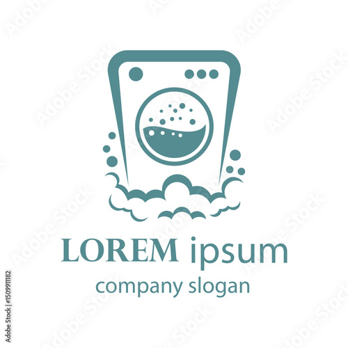 Clean and bright laundry logo design