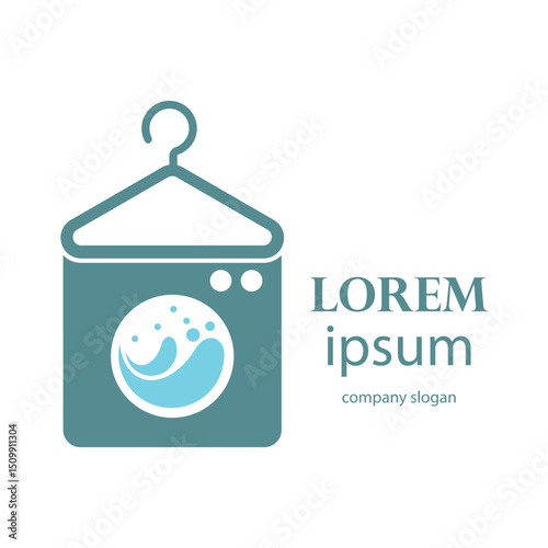 Clean and bright laundry logo design