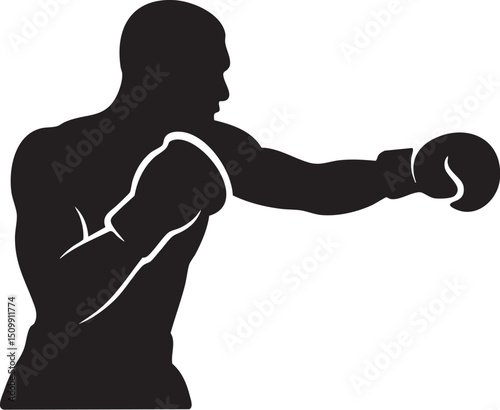 silhouette of a boxer