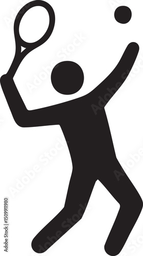 vector silhouette of a tennis player 