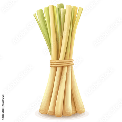 Lemongrass isolated white background 