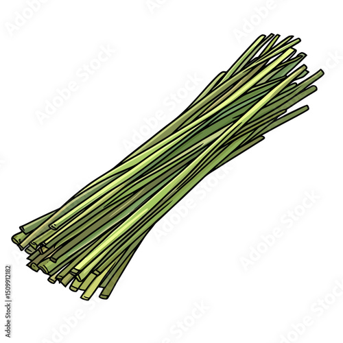 Lemongrass on white background 