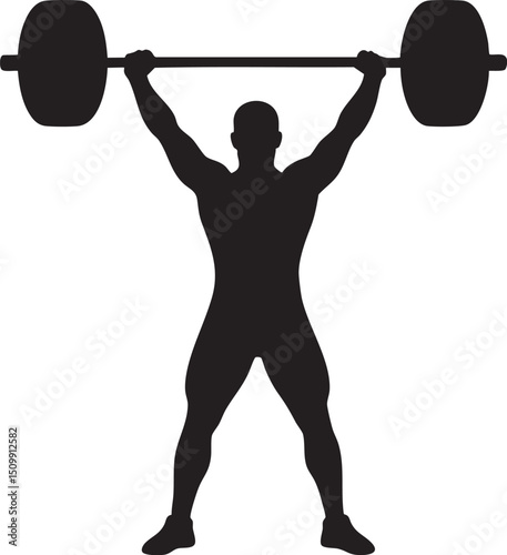 silhouette of a man lifting weights
