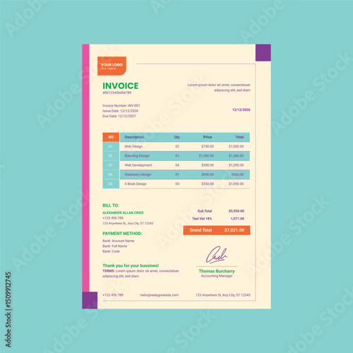 Modern Corporate Invoice Template