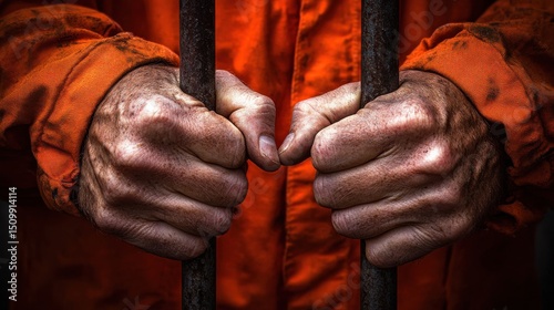Confinement of prisoners correctional facility photography dark environment close-up view justice and freedom concepts