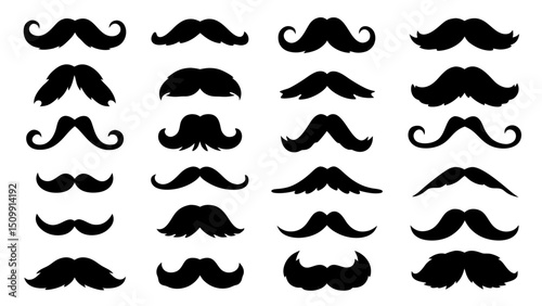 Set of mustache collection