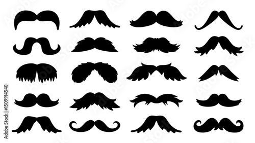 Set of mustache collection