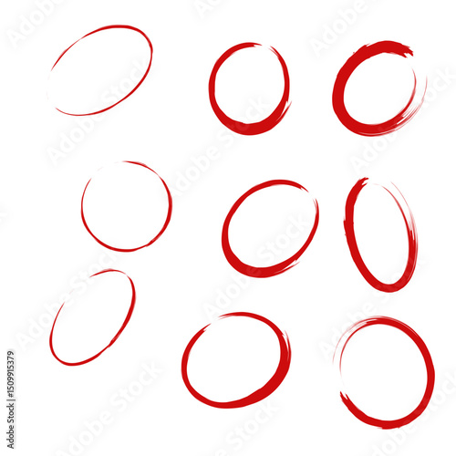 set of red round icons