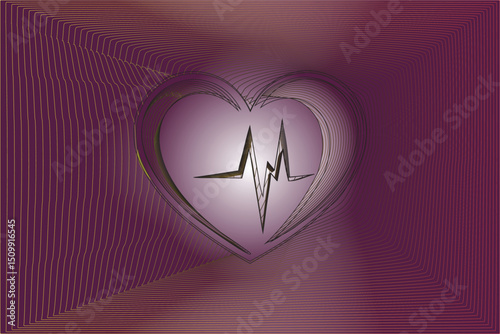 Heart and heartbeat vector illustration medical cardiology symbol icon