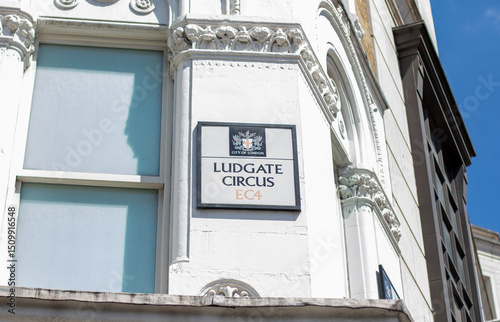 Ludgate Circus Street Sign in London photo