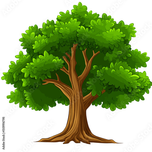 Linden tree on white 