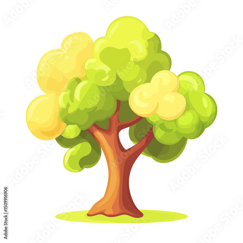 Linden tree on a white 