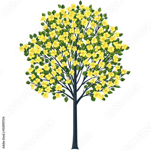 Linden tree on white background 