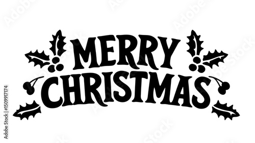 Merry christmas typography text vector illustration