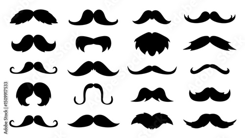 Set of mustache collection