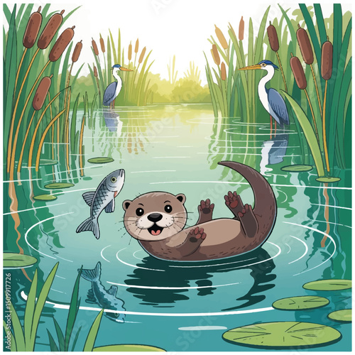 World Wetlands Day cartoon poster image flyer 18.eps