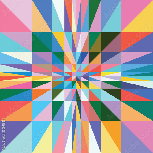Geometric colorful palette background. The colored planes of the membrane going into perspective. Multicolor texture. Vector wallpaper