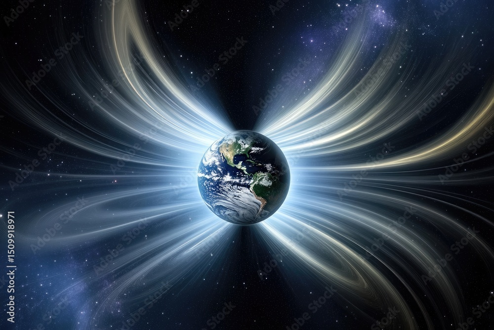 Fototapeta premium Earth in cosmic rays