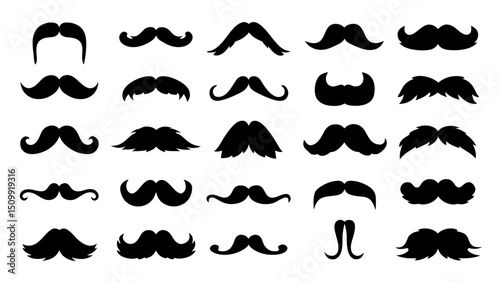 Set of mustache collection