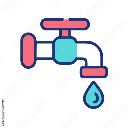 Water Faucet Icon Illustration Vector