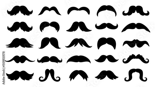Set of mustache collection