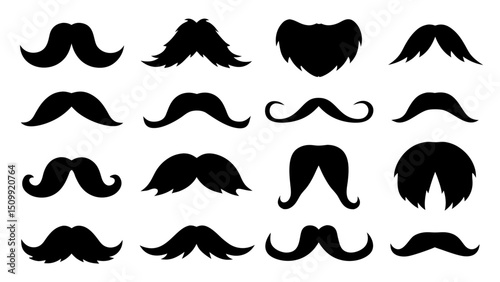 Set of mustache collection