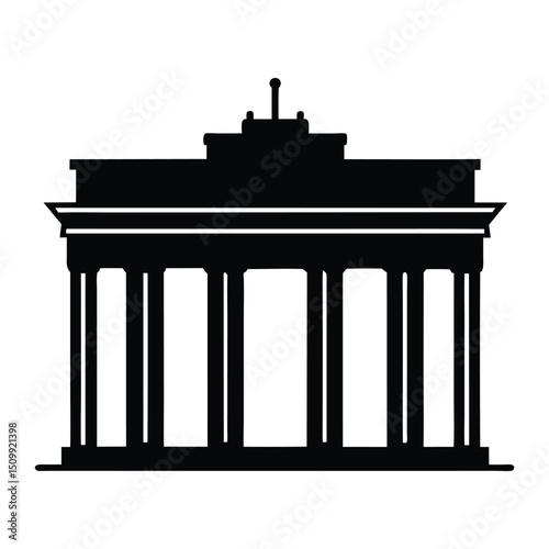Brandenburg gate icon vector.