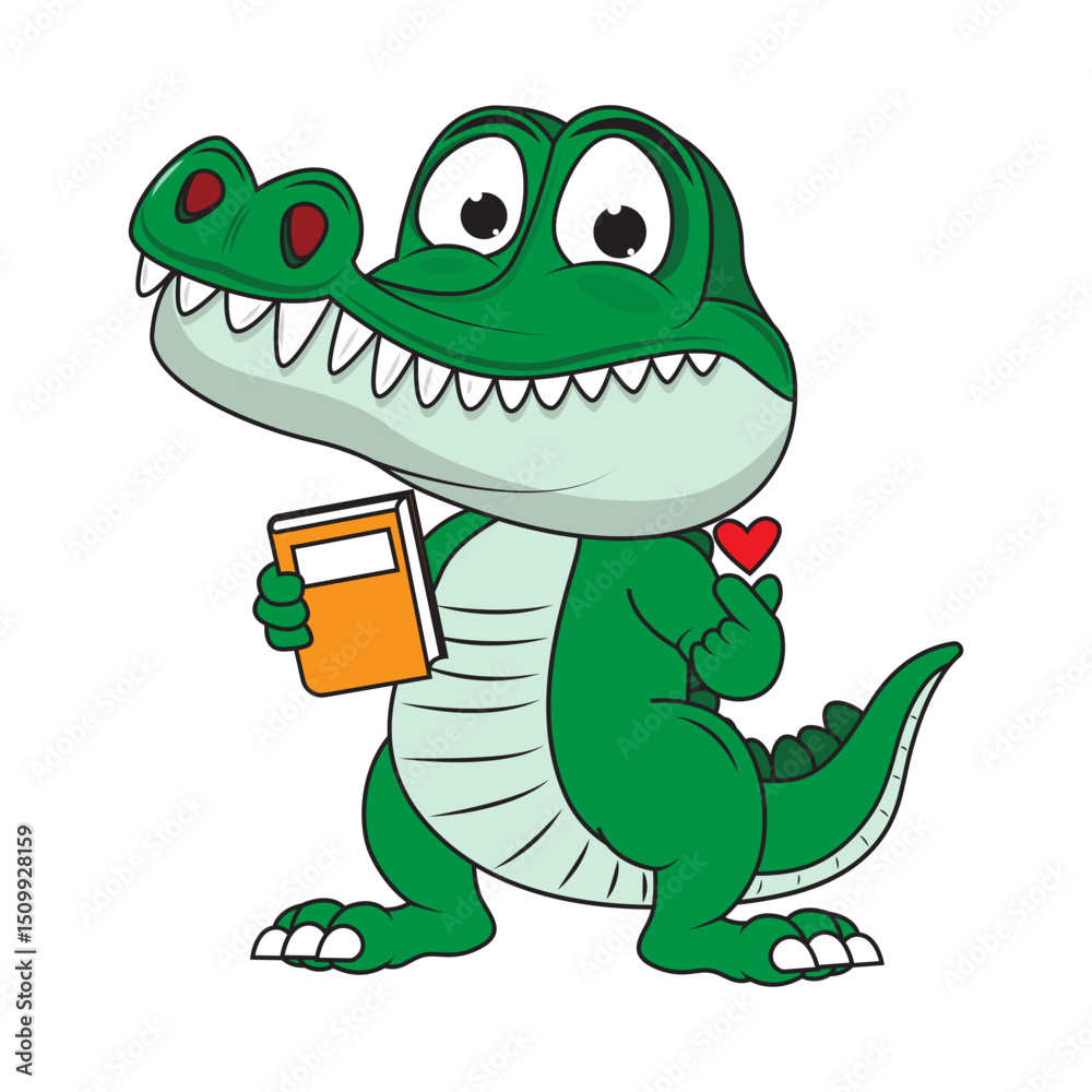 Naklejka premium cute crocodile animal cartoon illustration