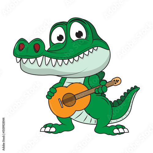 cute crocodile animal cartoon illustration