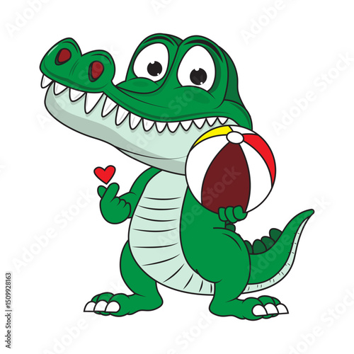 cute crocodile animal cartoon illustration