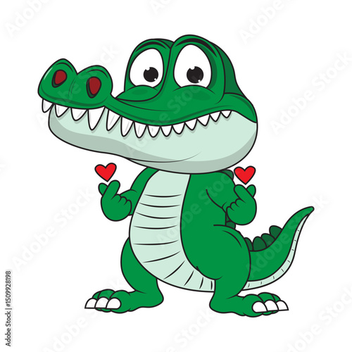 cute crocodile animal cartoon illustration