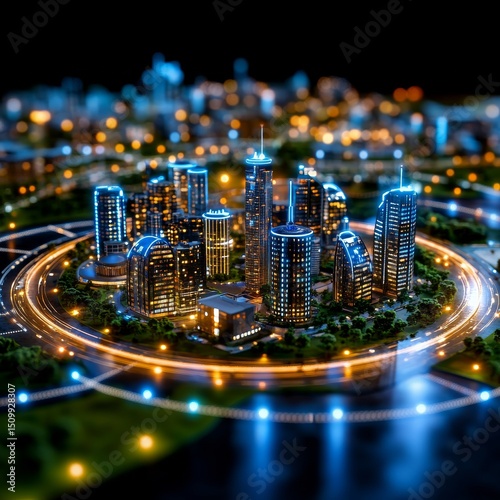An eco-city powered entirely by green energy. Generative AI