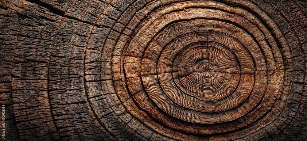 Fototapeta premium A detailed close up of a tree stump showcasing the distinct rings of a tree