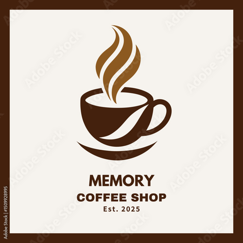 An elegant logo showcasing a coffee bean and cup with a vintage touch, representing a roastery focused on tradition and artisanal quality.