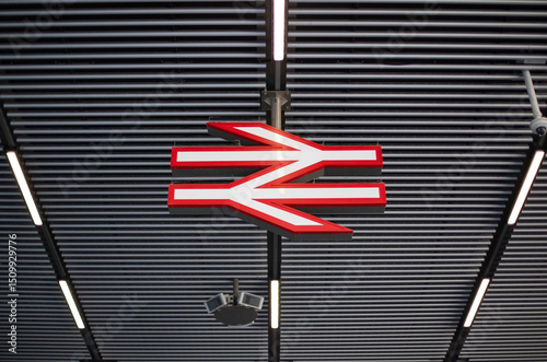 British Rail Logo on Station Ceiling
