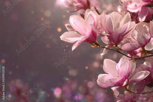 Pink Magnolia Blossoms Spring Bloom