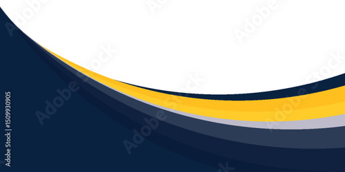 blue and yellow wavy shape background. suitable for business poster design, corporate banner, presentation, flyer. vector illustration eps10