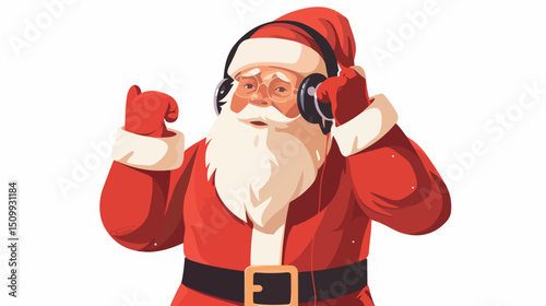 Groovy Santa: Festive Tunes, Red Suit, Modern Twist on Christmas Cheer Hip Fun Xmas Noel Icon Cool  