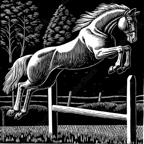 vector illustration of a horse