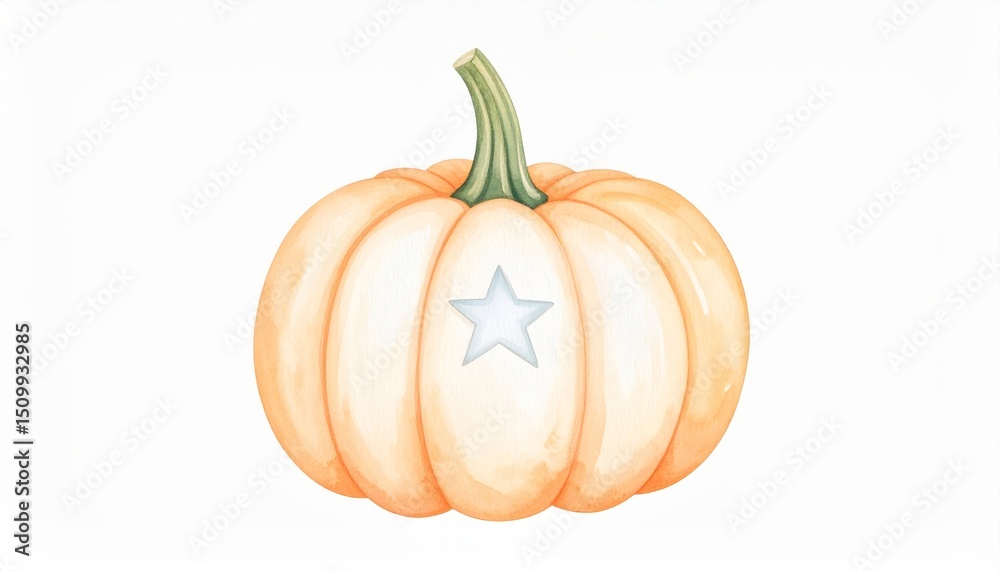Obraz premium Autumn splendor, watercolor pumpkin painting celebrating the harvest season vibrant