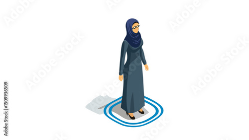 Sophisticated Muslim Woman Vector Design
